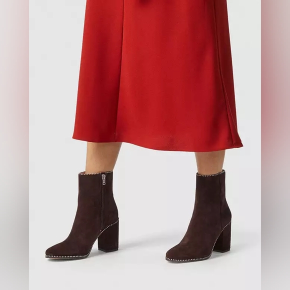 COACH Designer Drea Suede Suede Brown Ankle Boots Size 7B - Picture 6 of 6